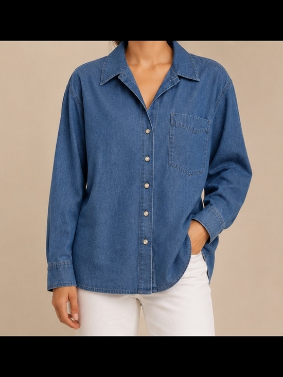 Jg Hook Tops - Vintage JG Hook USA Made Chambray Denim Button Down Shirt Women Sz M 100% cotton